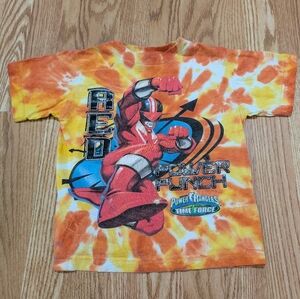 Power Ranger Time Force Kids Tie-Dye Shirt - Y2K Vintage